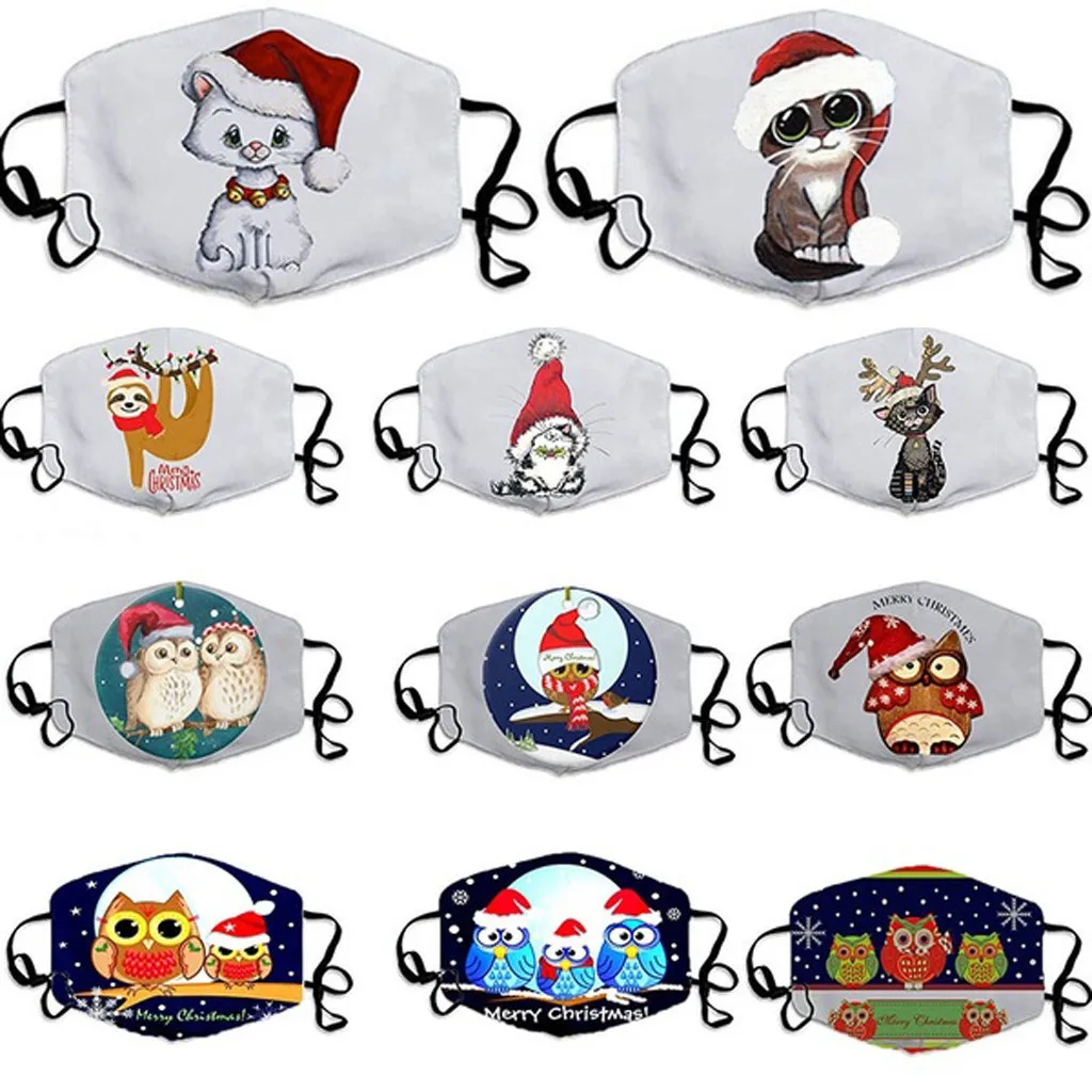 1 шт. Тканевые Маски для взрослых Рождество Санта Клаус 3D печать Аниме рот