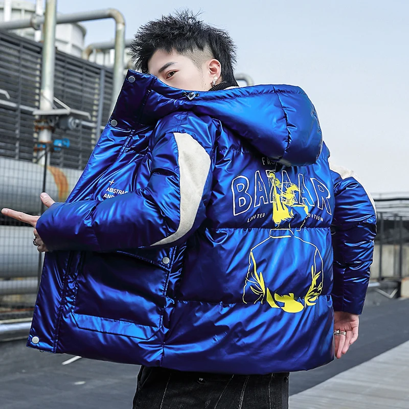 Winter Men's Coat Korean Style Thick Hooded Cotton-Padded Jackets Youth Warm Outwear Slim Fit Male Tops Clothing Casual Jacket