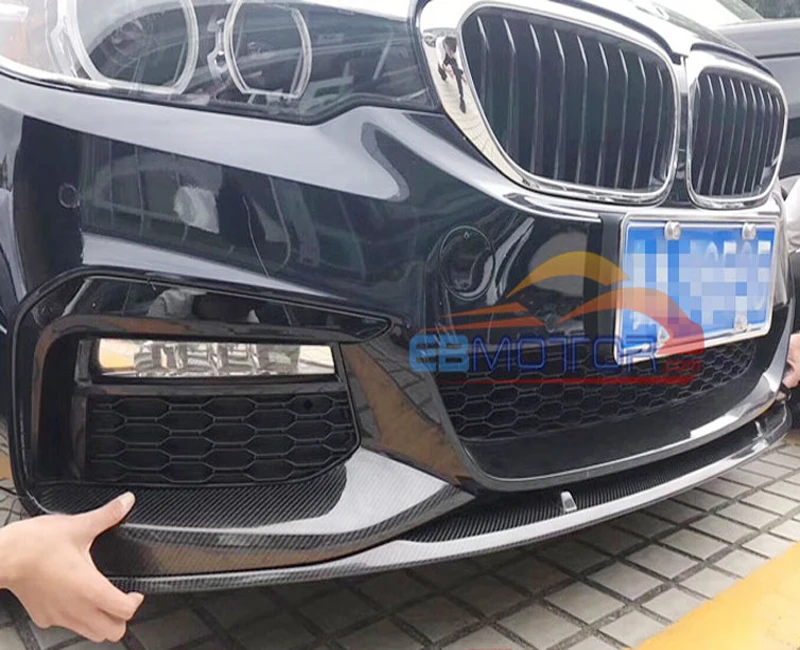 P Стиль Реальные углеродного волокна передний спойлер сплиттер 3 предмета в