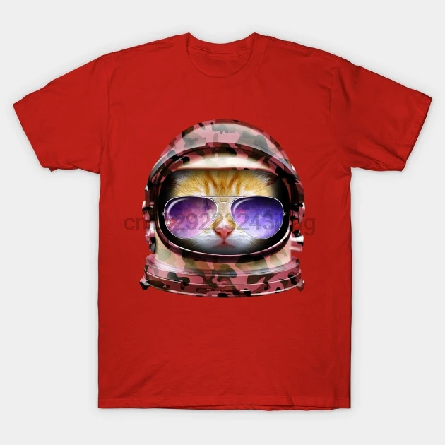 Мужская футболка Kitty in Space красная камуфляжная женская и | одежда