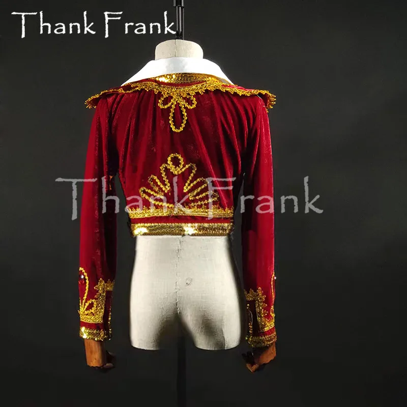 New Custom Made Man Ballet Jacket Tops Male Prince Dance Costumes Professional Coat For Boys Tunic Costume C574 | Тематическая
