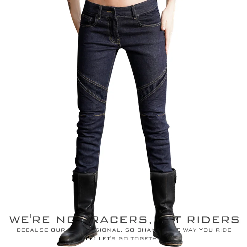 Классические синие облегающие Женские мотоциклетные джинсы Harley брюки для езды