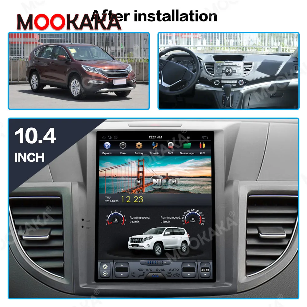 For Honda CRV 2012-2016 Android 9.0 Tesla Style PX6 Car No DVD Player
GPS Navigation Multimedia Player Carplay Stereo Head Unit