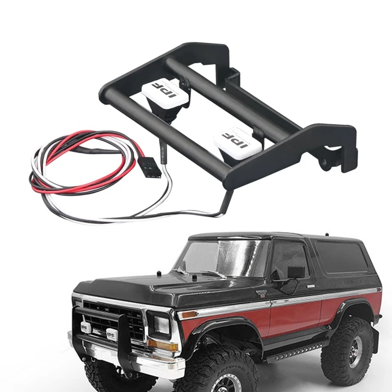 

2 Set RC Car Part: 1 Set Metal Front Bumper with Led Light & 1 Set Metal Rear Bumper with Trailer Tow Hook