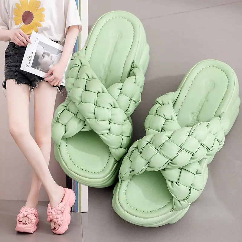 

Summer Platform Slippers Woman Slides Outdoor Beach Shoes Women Wedges Non-slip Sandals Flip Flops For Ladies Zapatos De Mujer