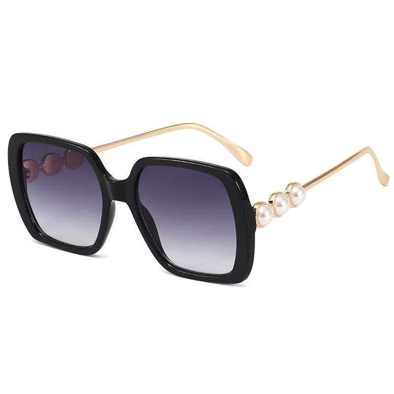 

Luxury Pearl Square Retro Sunglasses Women 2021 Vintage Brand Designer Eyewear Fashion Big Framefa zonnebril dames gafas de sol