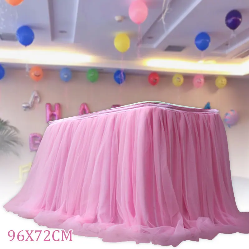 

Wedding Dinning Dinner Tablecloth White Pink Blue Table Skirt Decor Elegant