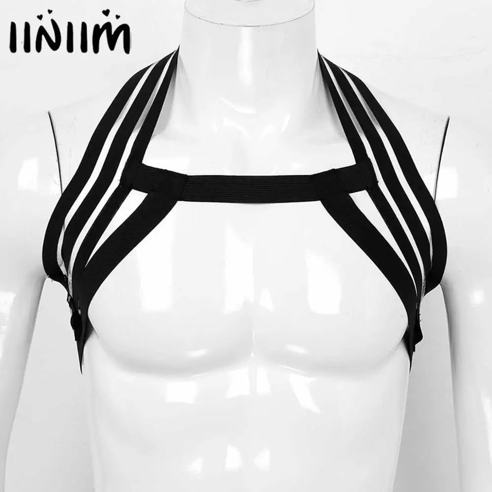 Iiniim/S гей эластичный нагрудный ремень для тела Одежда мышцы бондаж плечевой