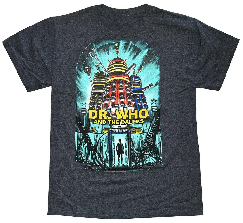 Doctor Who And The Dalek'S Charcoal Heather Men'S Graphic футболка новый стиль круглая футболка|Мужские