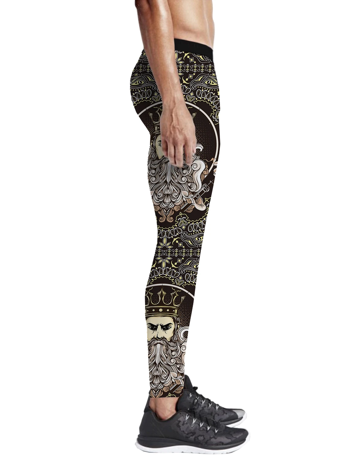 Playing Card King Retro Paisley Black Pants Men Non See-Through Buttery Soft Everyday Use Animal Print Pajama Party Breathable Q | Мужская