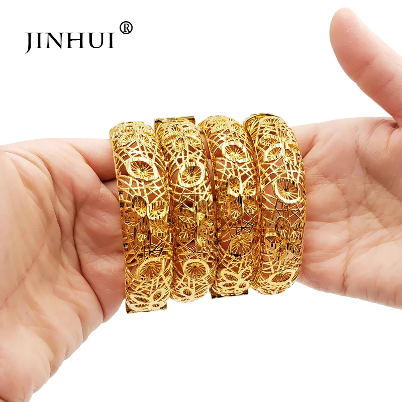 Jin Hui Новый Дубай Модные женские роскошные золотые ювелирные изделия браслеты