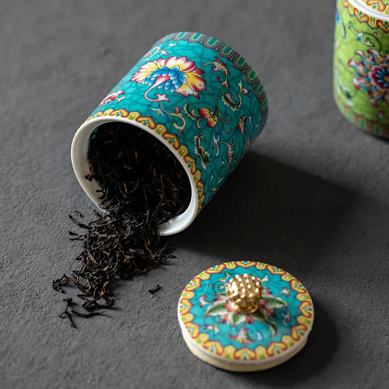 Ретро сине-белый фарфоровый керамический резервуар для хранения с крышкой