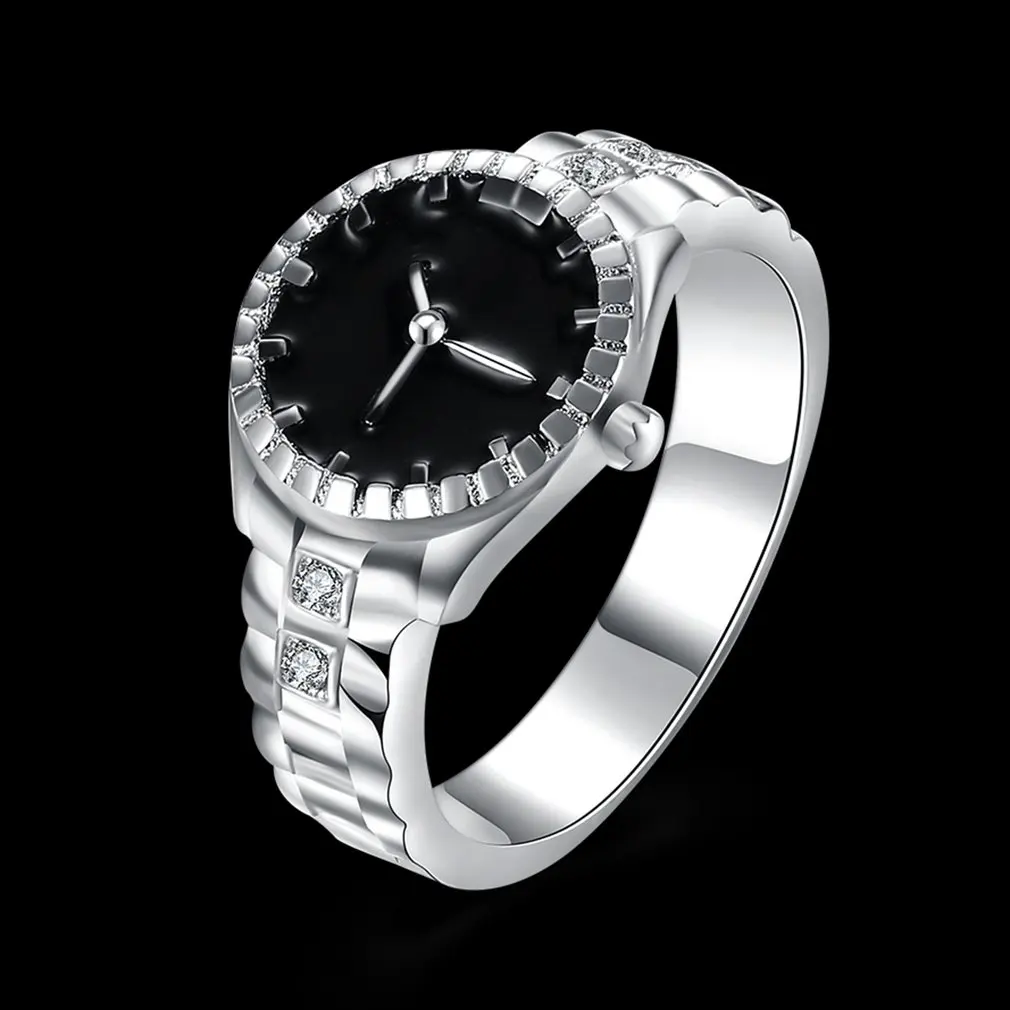 Graceful Women Wrist Watch Shaped Pave Setting Zirconia Inserted Finger Ring Jewelry For Wedding Party Ball Anniversary | Украшения и