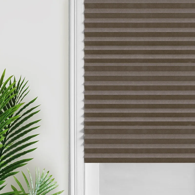 

Self-Adhesive Pleated Blinds Half Blackout Windows Curtains for Kitchen Bathroom Balcony Shades For Coffee/Office Window