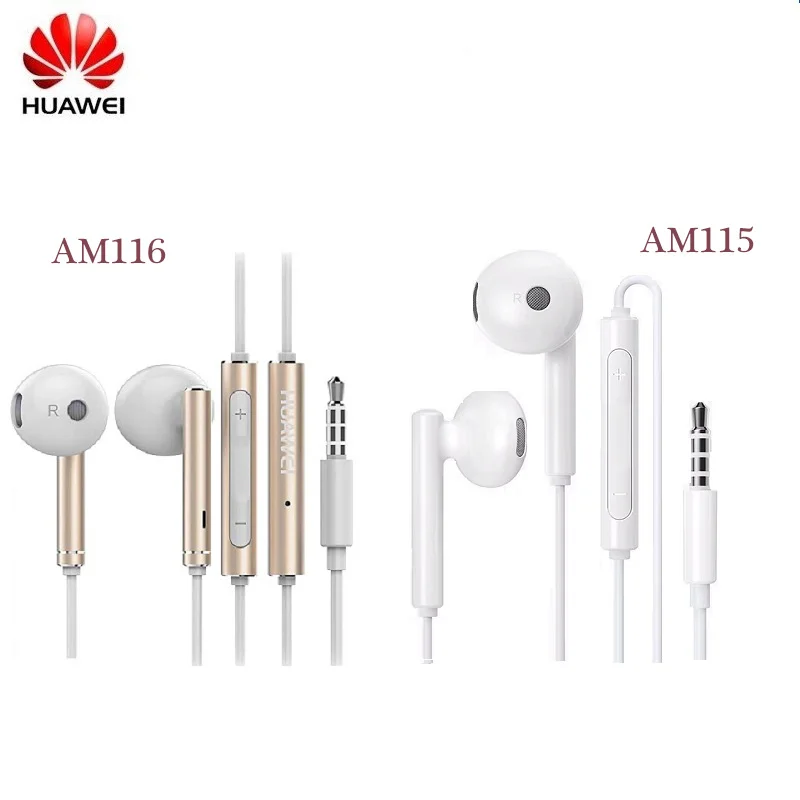 Оригинальные наушники Huawei AM116 AM115 гарнитура с микрофоном 3 5 мм для P8 P9 P10 P20 Pro Mate 7 8 9