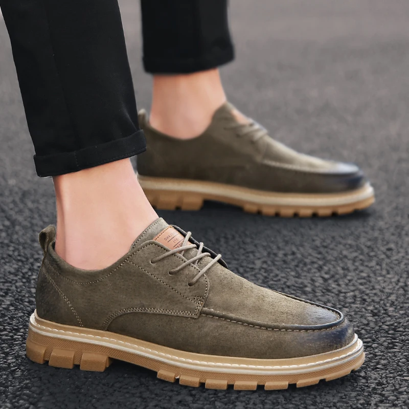 KATESEN 2019 Autumn New men shoes Men Martens Shoes Brogue Casual Genuine Leather Work Business | Обувь