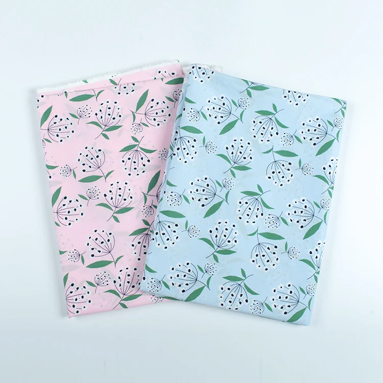 Модная винтажная ткань с рисунком розового синего одуванчика хлопковая в стиле