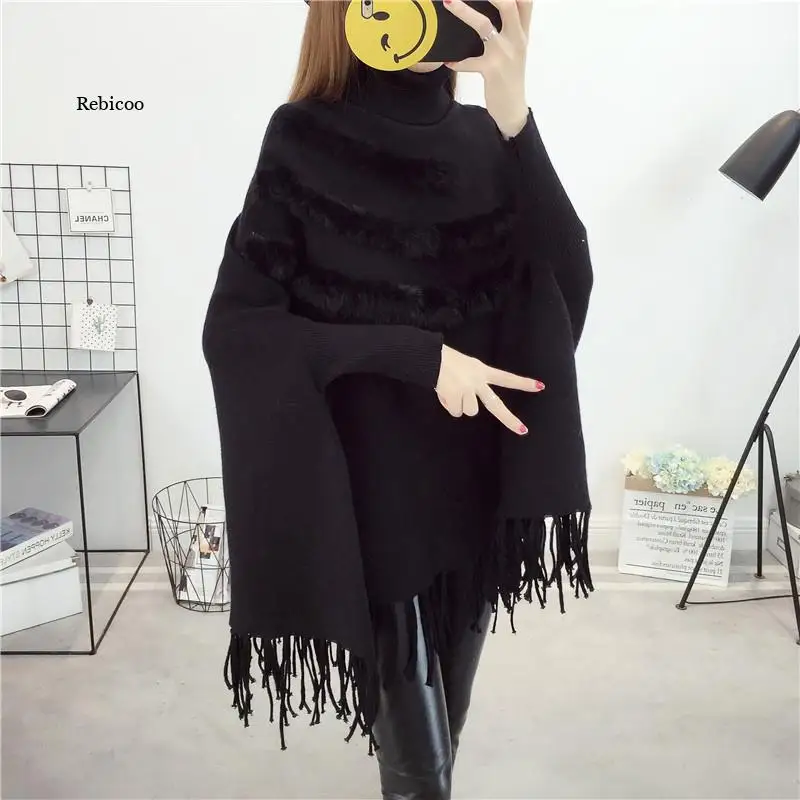 Женская накидка из кроличьего меха пуловер пальто новая модная весенняя Дамская