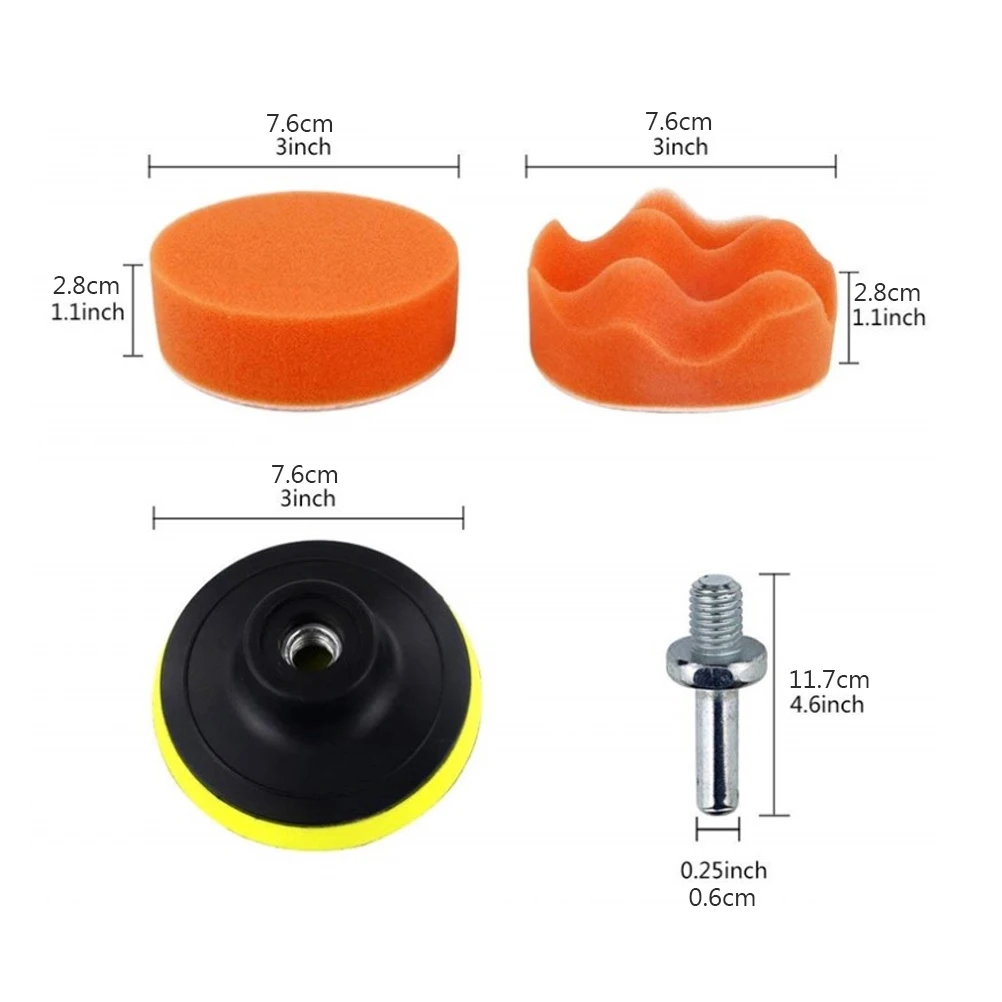 

31pcs/Set 75mm Car Polishing Pads Self-Adhesive Buffing Waxing Sponge Wool Wheel Polishing Pad For Auto Polisher Drill Adapter