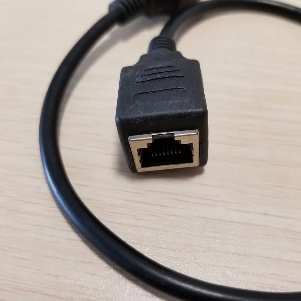 

10pcs/lot RJ45 Female to Female Extension Data Adapter Cable for Network Extension Black 30cm