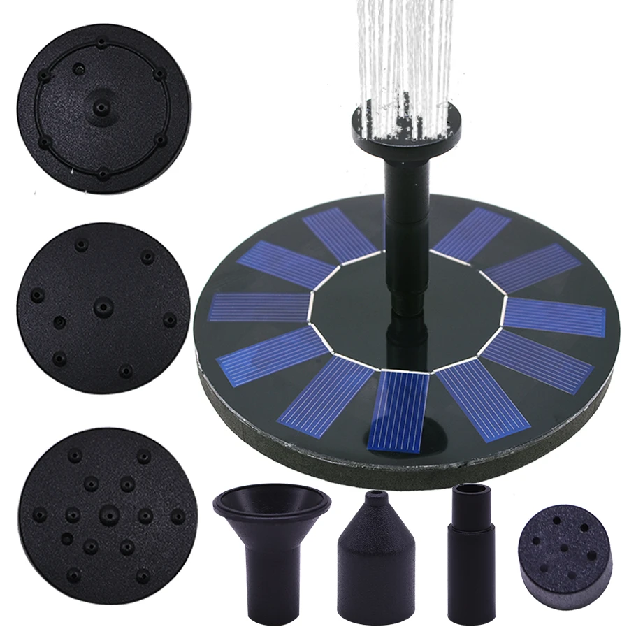 

Solar Powered Fountain Pump Easy Assemble Solar Bird Bath Fountain Pump for Pond Pool Fish Tan Aquarium Garden Spray Water Decor