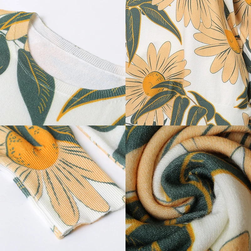 Свитер Женский вязаный оверсайз с круглым вырезом и длинным рукавом | Женская