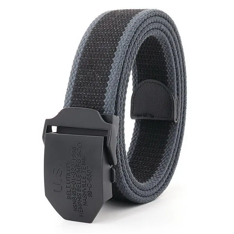 

Mens Metal Slide Buckle Waist Belts Breathable Canvas Army Military Black Fashion Unisex Jeans Accessories Women Leisure Strap