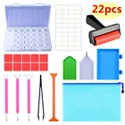 Набор для алмазной живописи сделай сам, набор из 22 предметов, аксессуары для алмазной живописи, ящик для хранения из 28 элементов, для вышивки крестиком