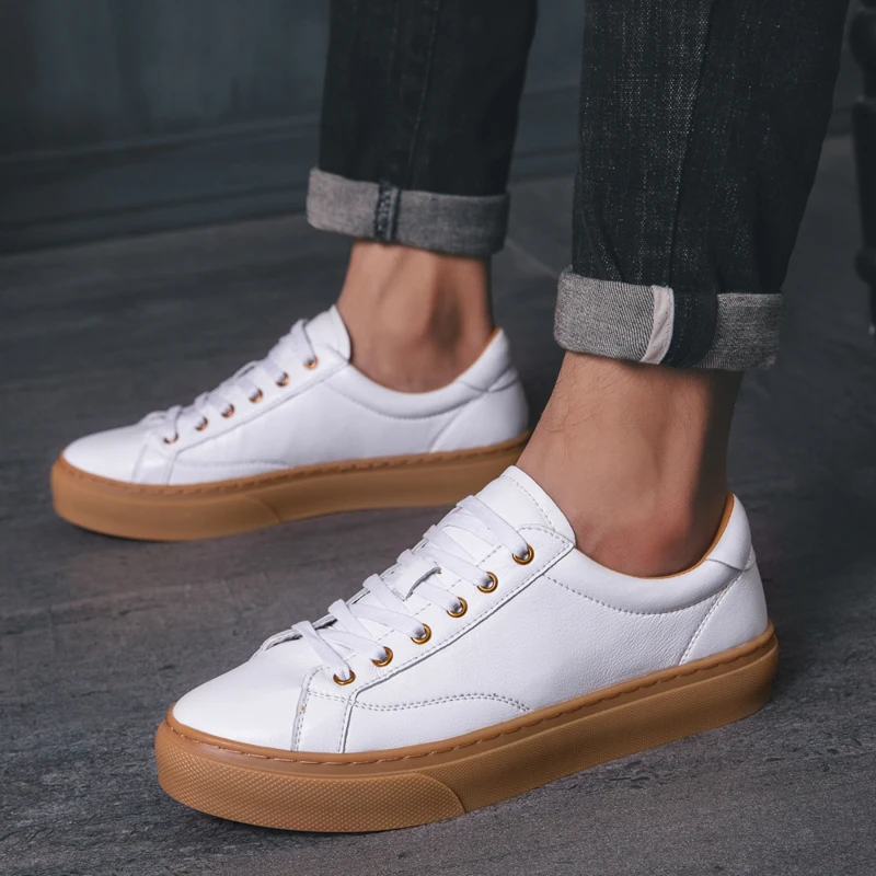 Masculinos de Couro Coreano-estilo ao ar Sapatos Genuíno Outono Novo Estilo Oxfords Tendência Versátil Casuais Inglaterra Livre Zapatos Hombre 2021
