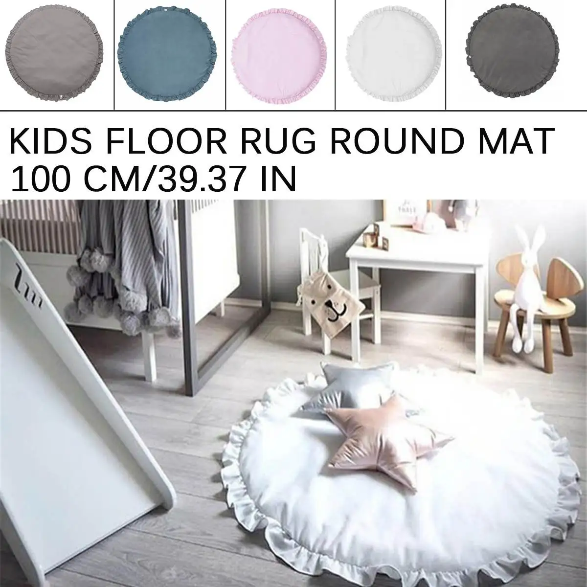 

100 cm crawl mat Baby Padded Play Mats Soft Cotton Crawling Mat Girls Game Rugs Round Floor Carpet For Kids Interior Room Decor