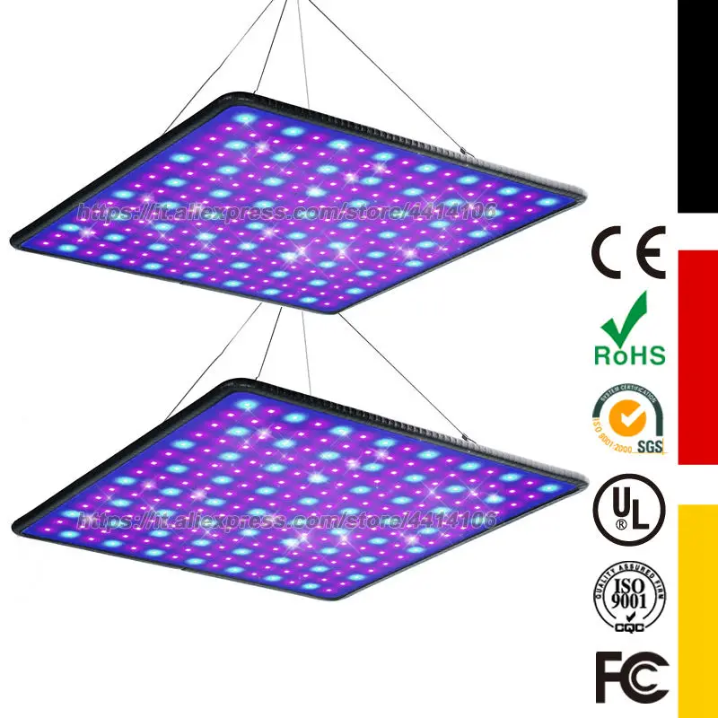 225 LED Grow Light 45W Growing Lights for Indoor Plants Full Spectrum LED Hanging Grow Lamp for Greenhouse Hydroponic (2 Pack)