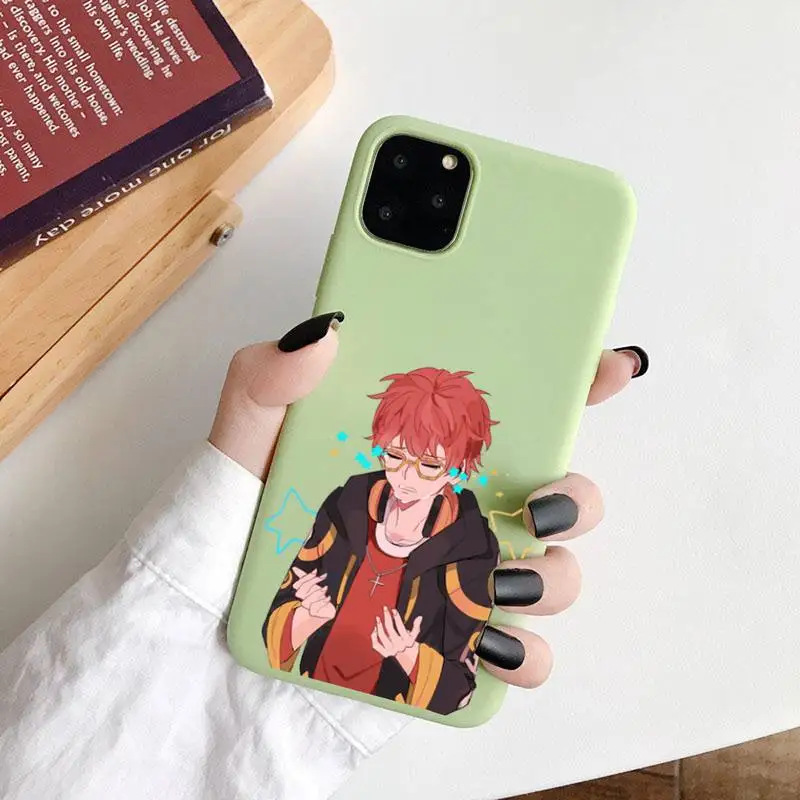 

Japan anime 707 Mystic Messenger Phone Case Candy Color for iPhone 6 7 8 11 12 s mini pro X XS XR MAX Plus