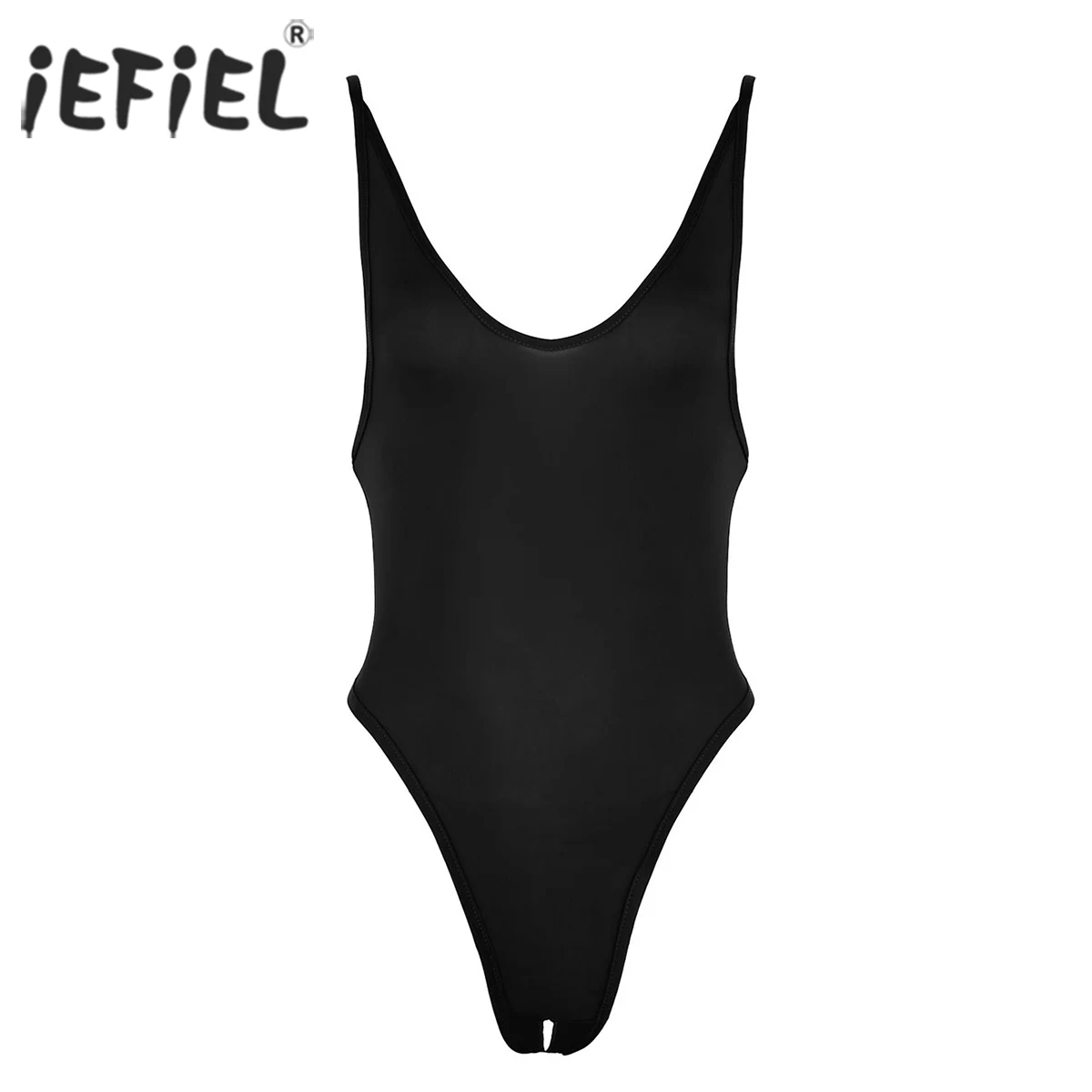 

iEFiEL Women Ultra Thin Lingerie Catsuit Open Crotch Sissy Backless Sexy Crotchless High Cut Thong Leotard Bodysuit Nightwear