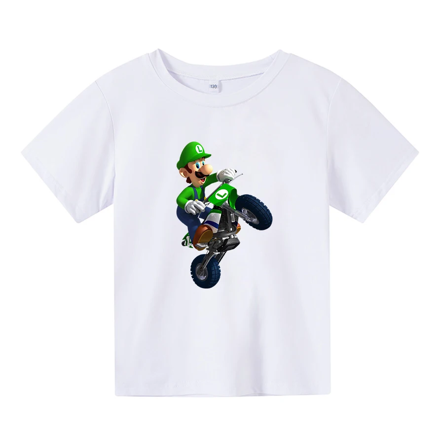 

Summer Clothes Japanese Classic Game Mario Theme Boy Girl T-shirt Toddler Baby Cotton Top Anime Elements Street Loose Top