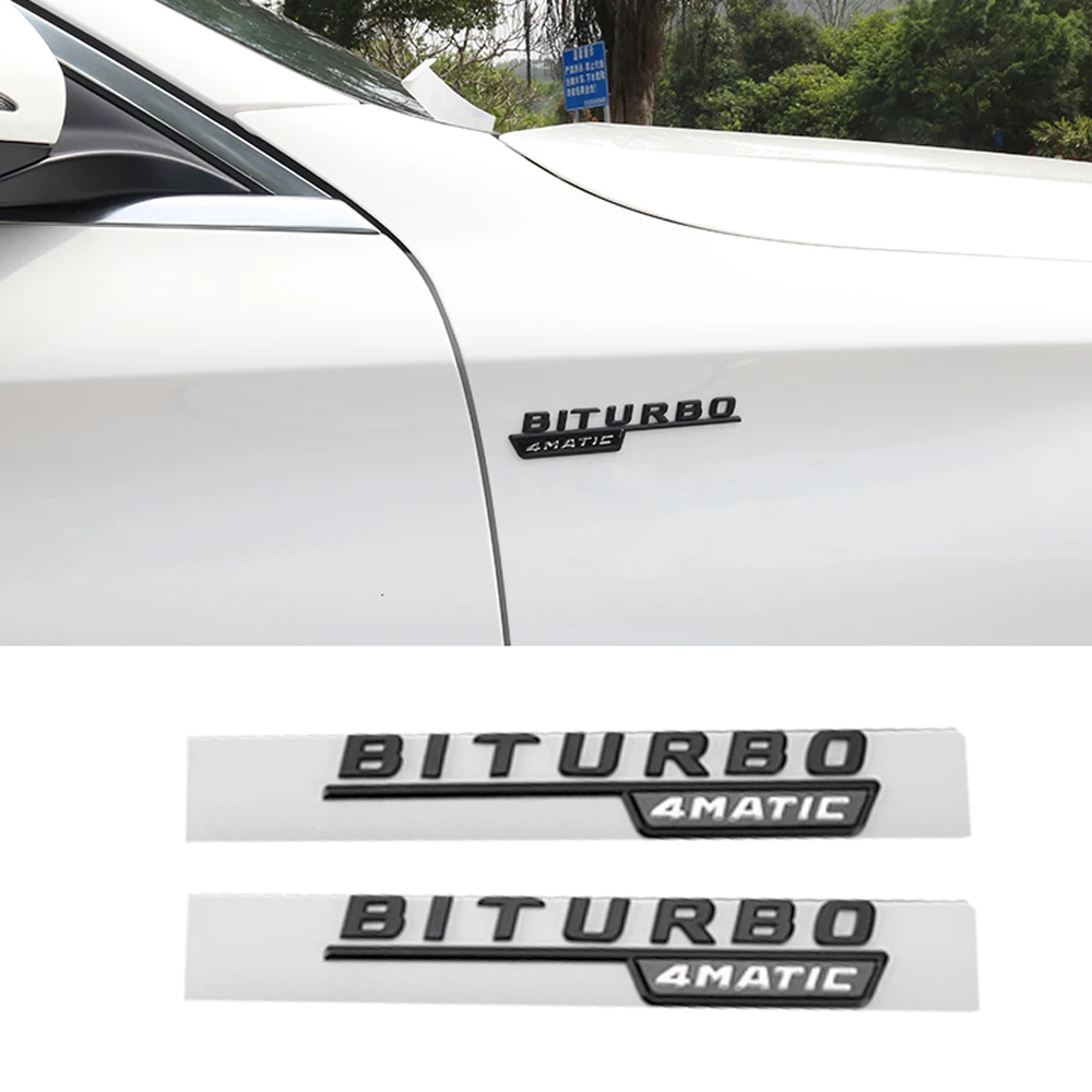2 шт. авто принадлежности для тюнинга черный стикер Fender автомобиля BITURBO 4matic Mercedes