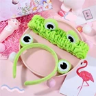 Новая забавная лягушка повязка на голову для макияжа широкие эластичные повязки для волос милые повязки для волос для девочек женские аксессуары для волос повязка для волос для девочек