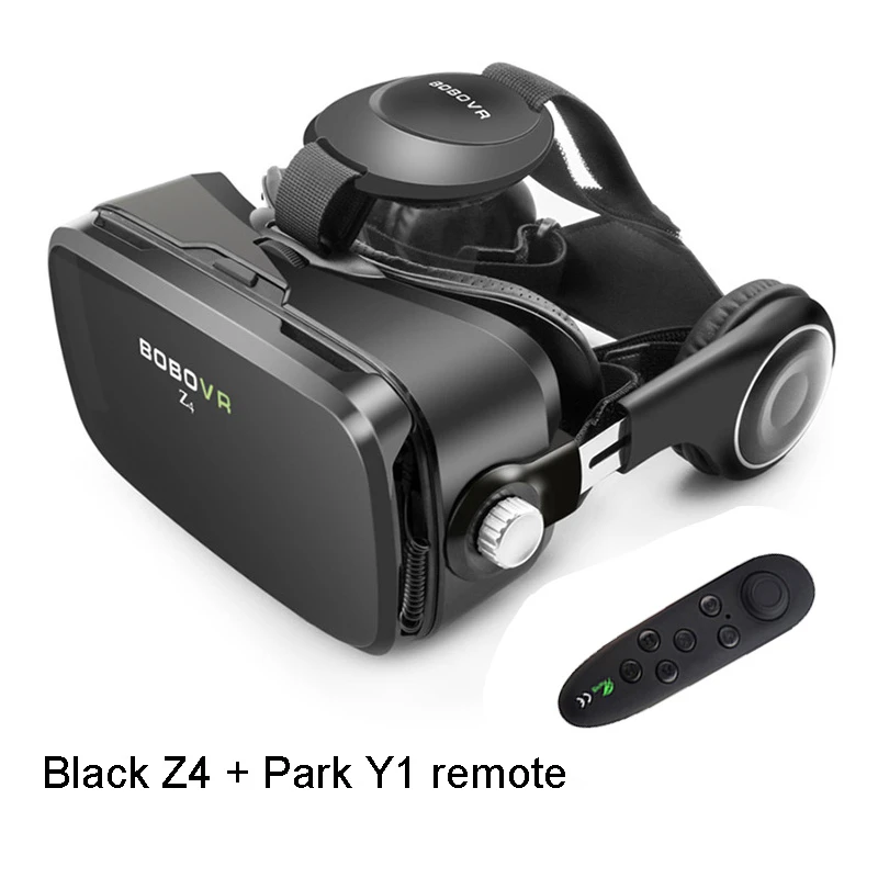 Black Y1 Remote Горячая Распродажа Bobovr Z4 кожаный 3d картонный шлем виртуальной реальности Гарнитура для очков виртуальной реальности стерео Bobo Vr для 4-6 'мобильного телефона - Цвет: Black Y1 Remote