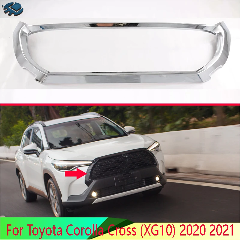 

Для Toyota Corolla Cross (XG10) 2020-2022 ABS Хромированная передняя решетка крышка для акцента сетчатая отделка молдинг ободок украшение