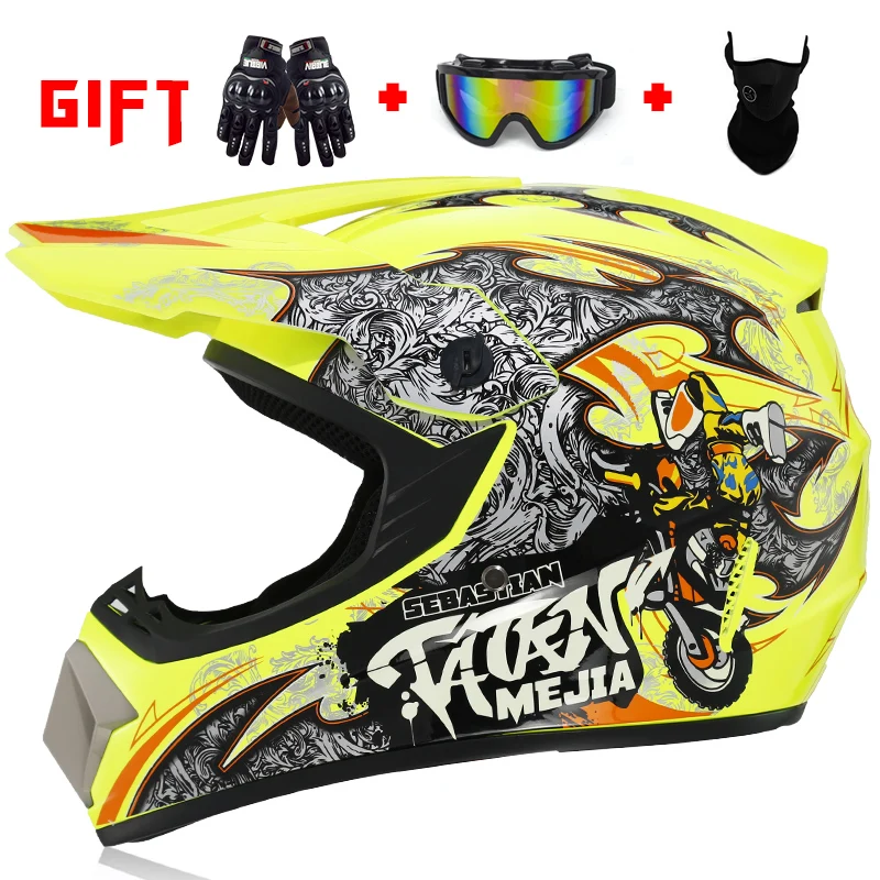 Профессиональный шлем для мотокросса мотоциклетный бездорожья с мультяшным