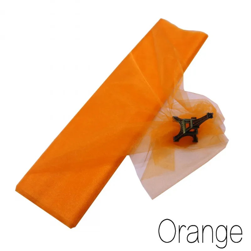 Orange 10 м/рулон, 48 см, тюль, рулон, ткань, катушка, пачка, прозрачная органза, тюль для дома, свадебное украшение, для детского душа, сделай сам, рубашка, ремесло - Цвет: Orange