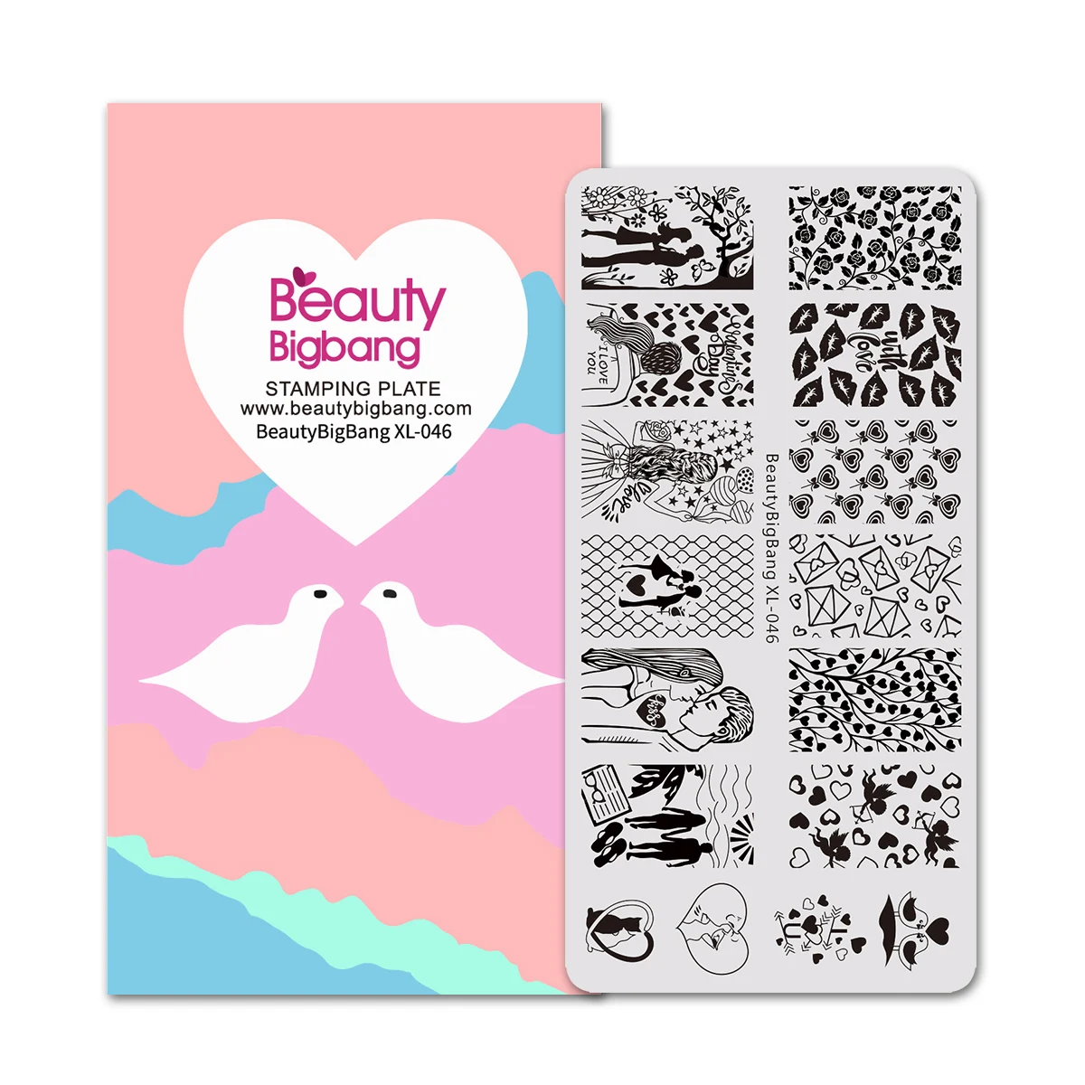 46 BeautyBigBang прямоугольная штамповка для ногтей геометрическое изображение трафарет для ногтей шаблон штамповочных плит аксессуары для ногтей Инструменты XL-053 - Цвет: 46