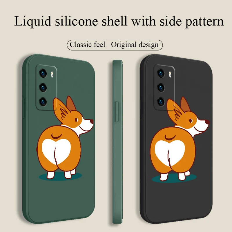

Cute Corgi Camera Lens Protect Case For Huawei P40 P30 P20 Pro Lite Soft Phone Cover For Mate 40 30 20 Pro Lite P Smart 2021 Y7A