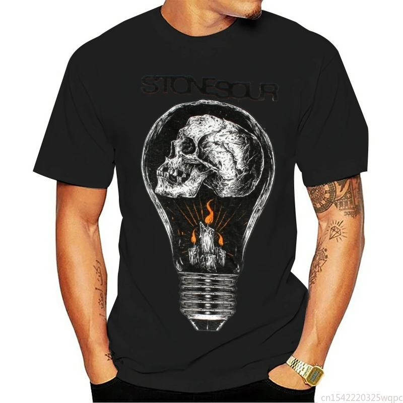 

Pop Apparel Tshirt Light Bulb Skull Head Everyday Casual Short Sleeve Unisex Tee
