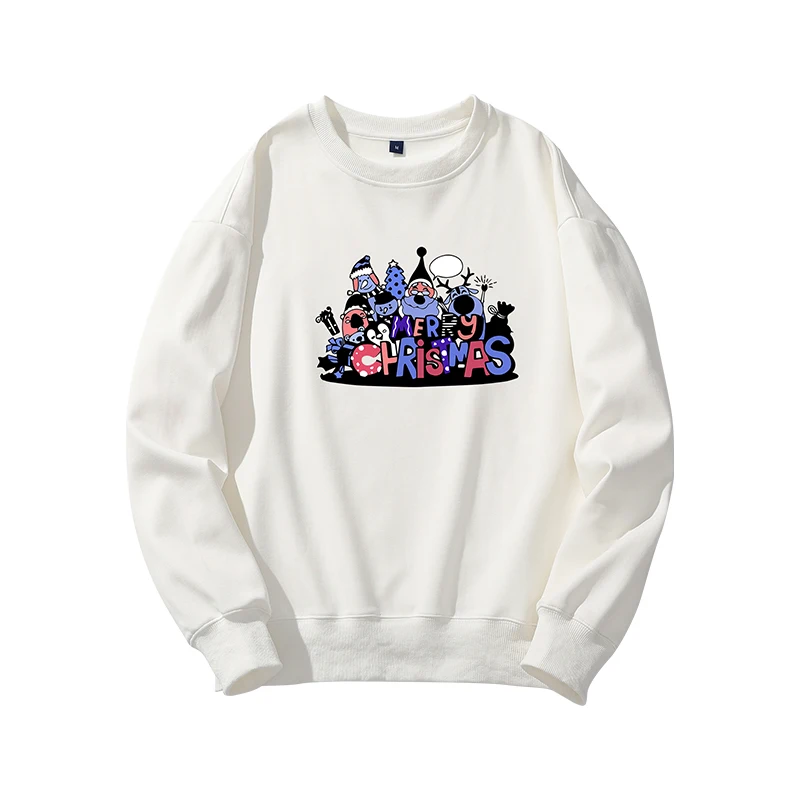

Autumn set head letter white street hipster round collar lazy wind European zipper Korean cotton hoodie