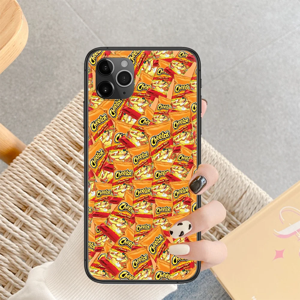 

food cheetoes brand Phone Case Cover Hull For iphone 5 5s se 2 6 6s 7 8 12 mini plus X XS XR 11 PRO MAX black luxury Etui art