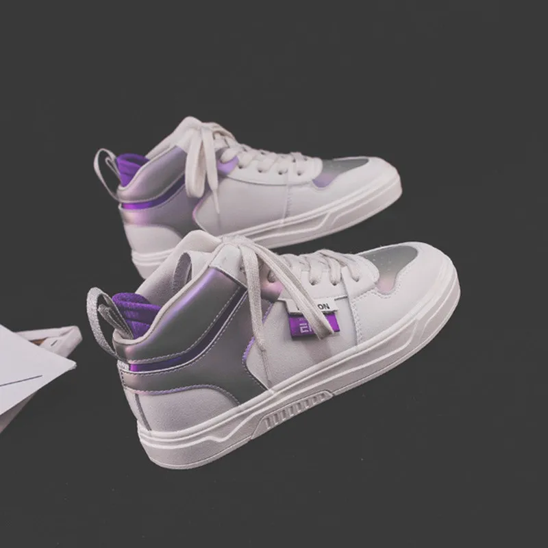 

Autumn Women's High-top Shoes Korean Lace-up Sports Shoes Breathable Jogging Fitness Casual Shoes Vulcanized Shoes Sports Shoes