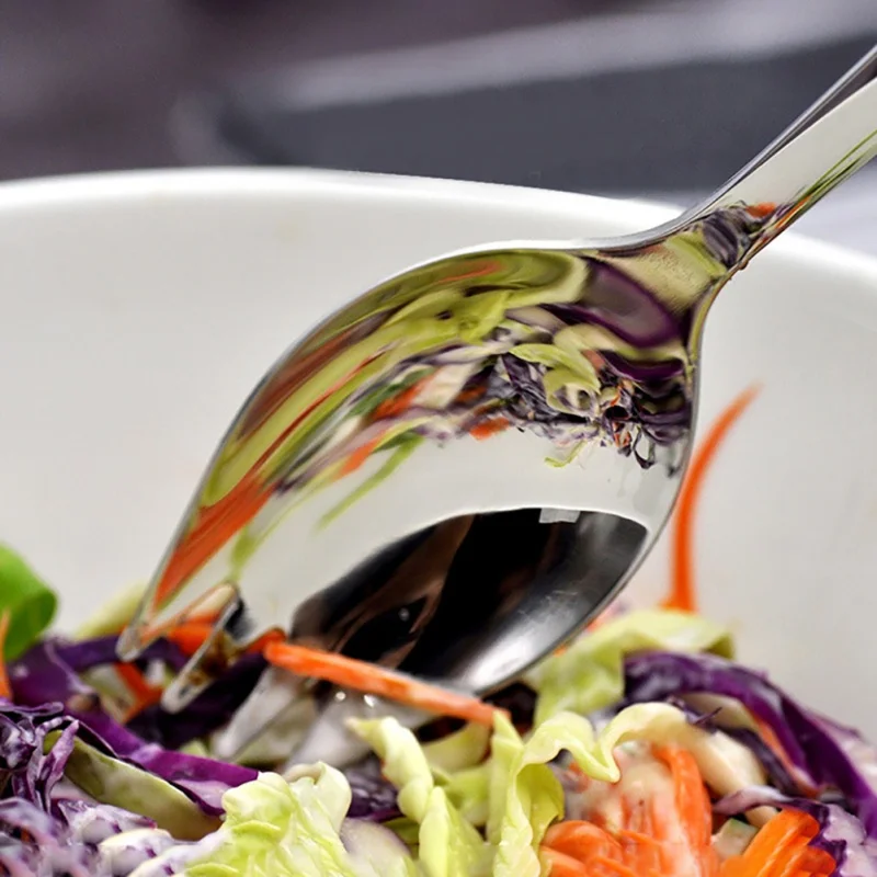 Вилка из нержавеющей стали 304 интегрированная ложка для фруктового салата милая