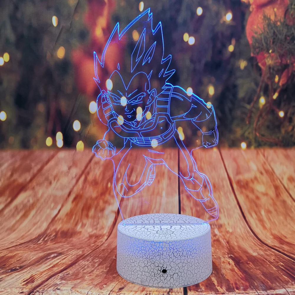 Новая 3D Светодиодная лампа Drgon Ball Son Goku ночник 7 Авто Цвет Градиент Иллюзия USB для