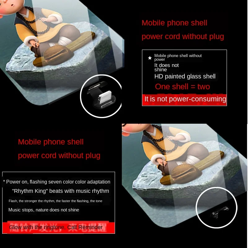 

Call light for Huawei nova7 6 5 P40 p30 P20 PRO mate20 30Pro little monk anti-fall voice-activated flashing Cover