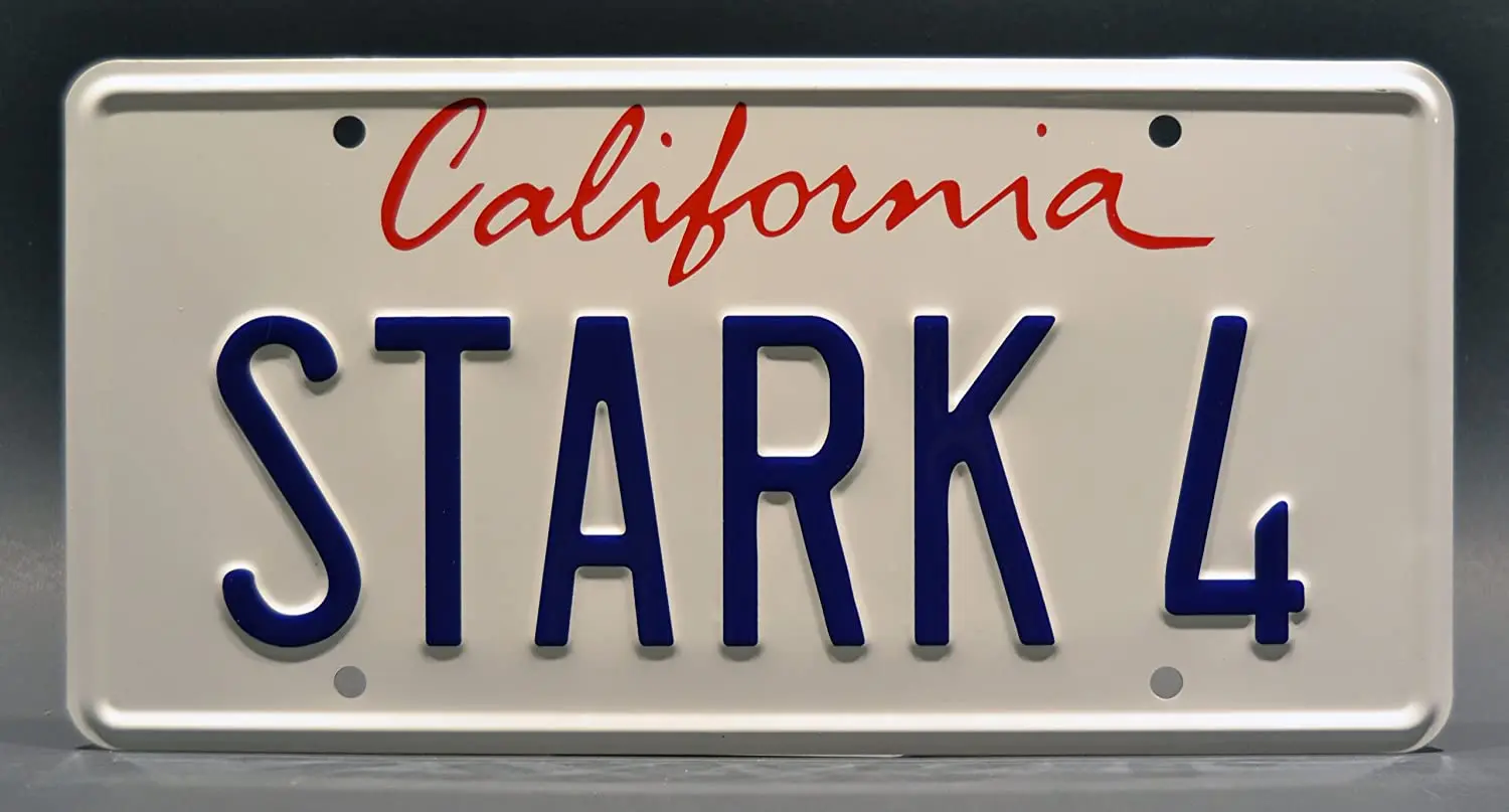

Iron Man | Stark 4 + 11 | Metal Stamped License Plates